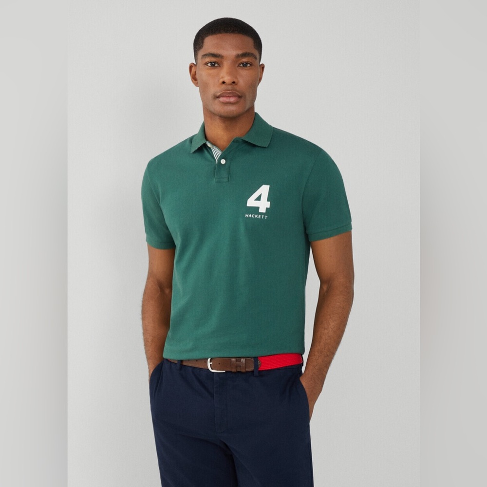 Hackett  London - No.4 CLASSIC FIT PIQUÉ HERITAGE POLO - NWT
